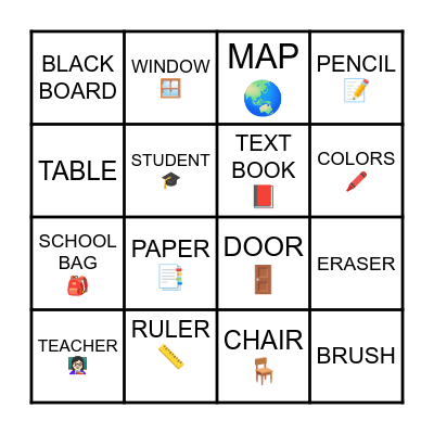 IN MY CLASSROOM Bingo Card