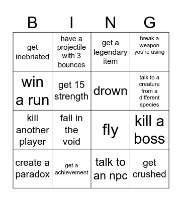 steam Bingo Card