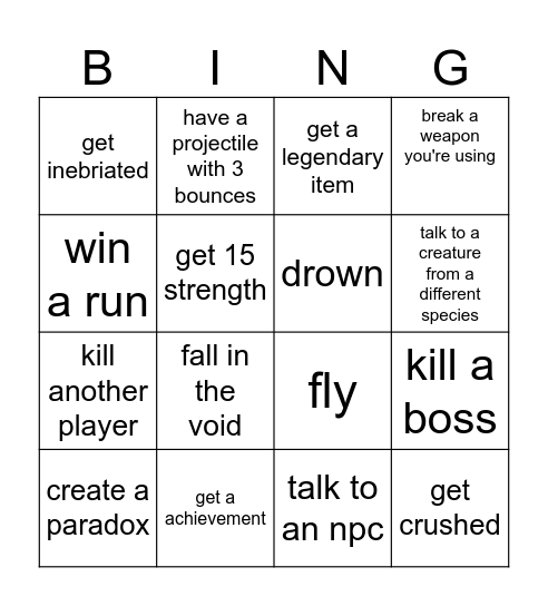 steam Bingo Card