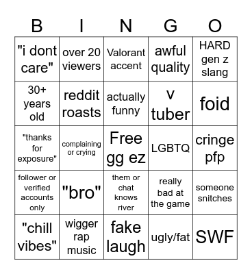 twitchie bingo Card