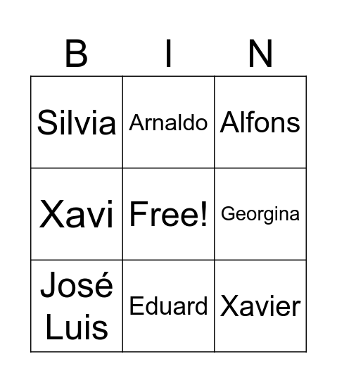 Qui és? Troba'l! Bingo Card
