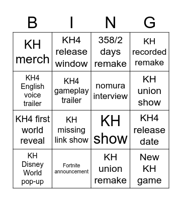 KH D23 Bingo Card