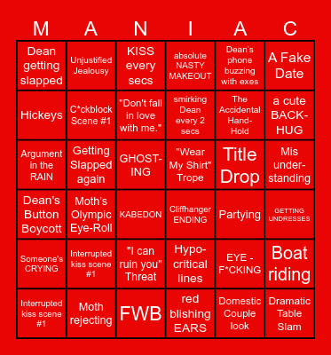 𝐘𝐨𝐮 𝐌𝐚𝐧𝐢𝐚𝐜 𝐓𝐑𝐀𝐈𝐋𝐄𝐑 𝐩𝐫𝐞𝐝𝐢𝐜𝐭𝐢𝐨𝐧 Bingo Card