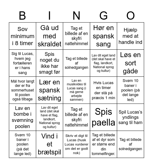 Spansk Bingo 2 Bingo Card