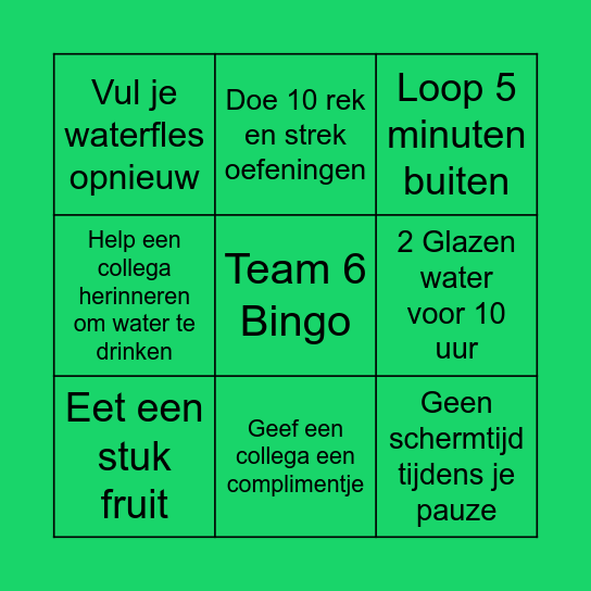 De vitaliteitsbingo Card