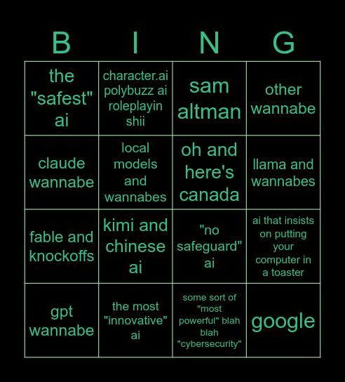 ai bingo Card