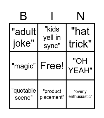 Cuck in the Chair Bingo Card