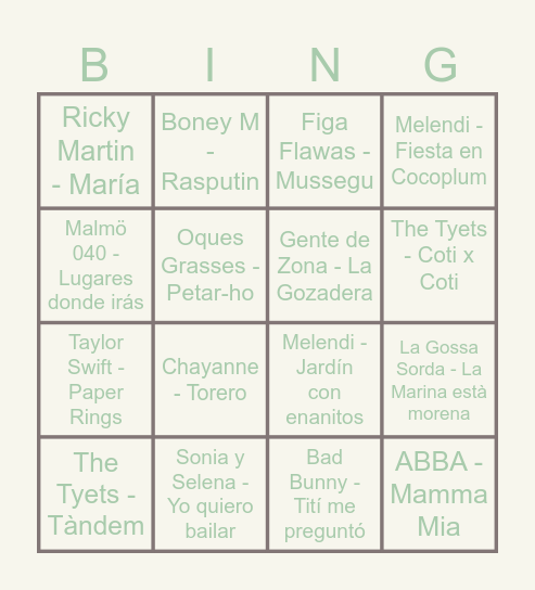 Que comenci la festa! Bingo Card