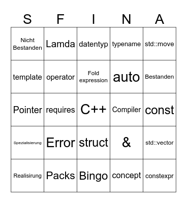 Ußfeller Bingo Card