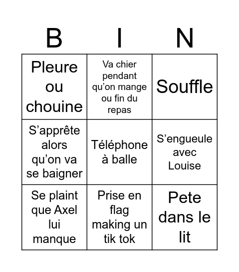 Mathilde Bingo Card