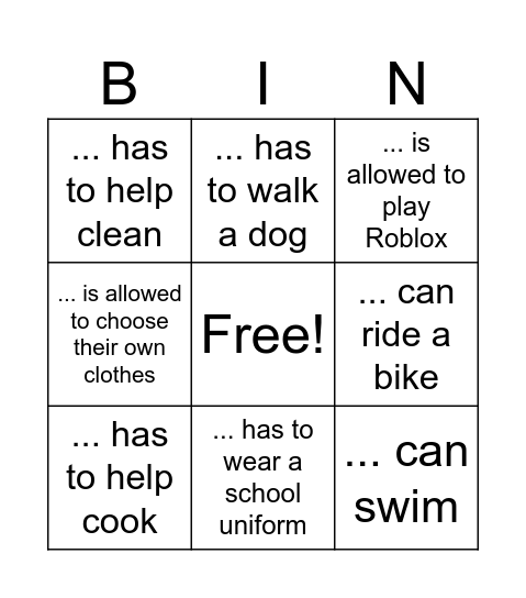 Find someone who... Bingo Card