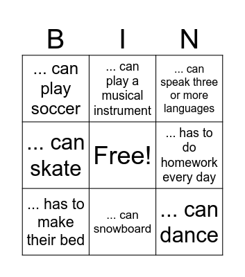 Find someone who... Bingo Card