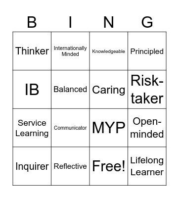 IB BINGO Card