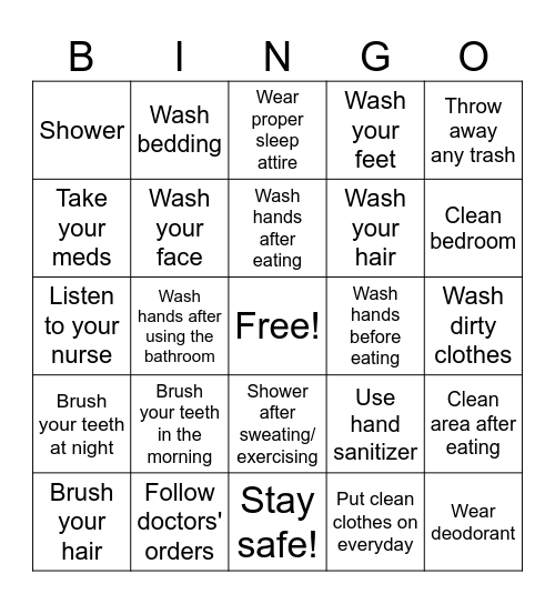 ADL Bingo Card