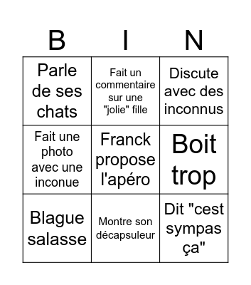 Franck le boss Bingo Card
