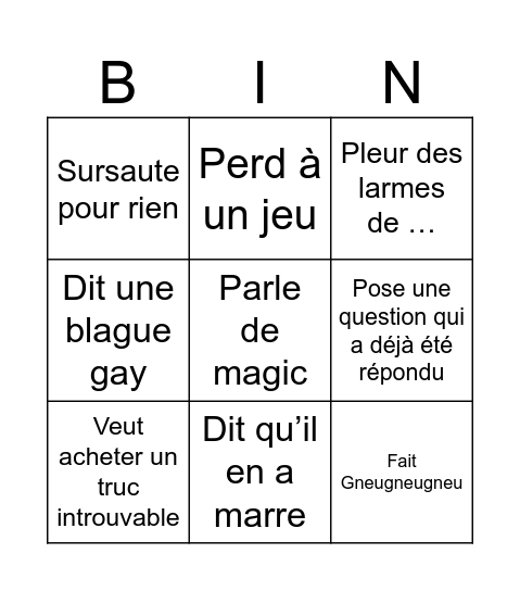 Elie Teuteu 1 Bingo Card