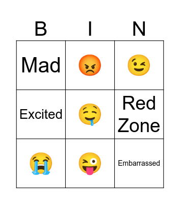 FEELINGS Bingo Card