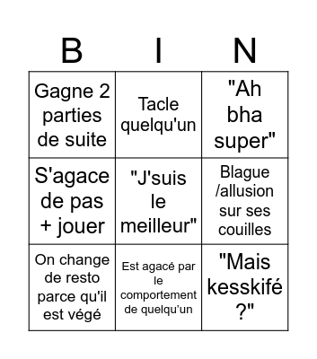 Romain Bingo Card