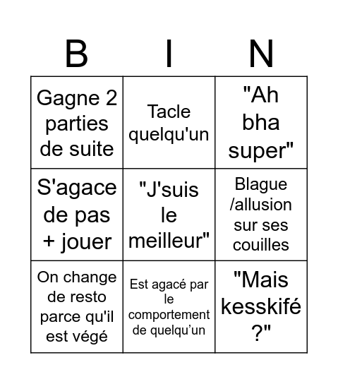 Romain Bingo Card