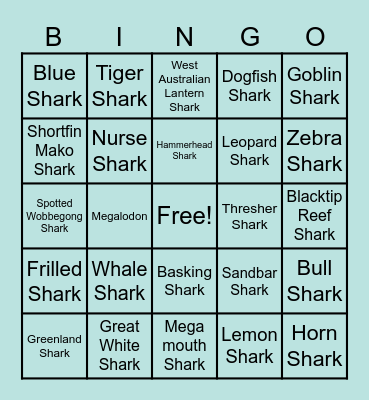 Shark Week Bingo! Bingo Card