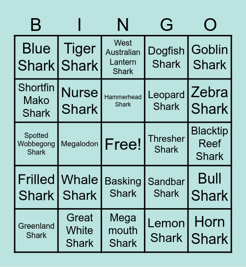 Shark Week Bingo! Bingo Card