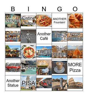 Italy 2026 Bingo Card