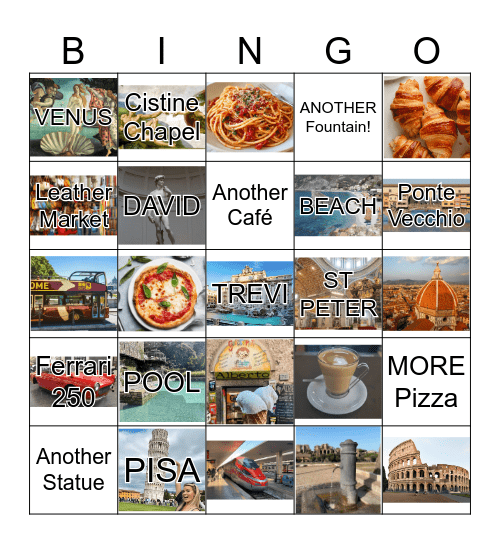 Italy 2026 Bingo Card