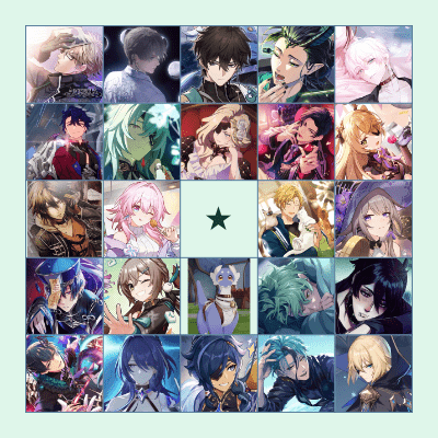 Favorite character bingo Card