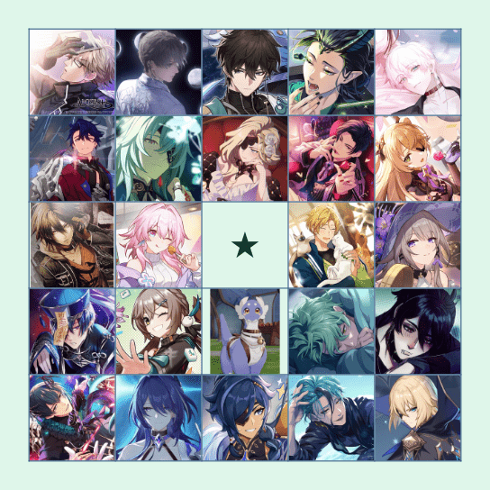 Favorite character bingo Card