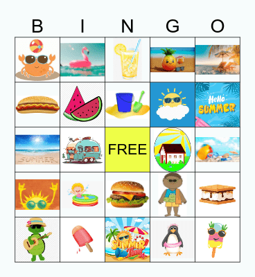 Summer Images Bingo Card