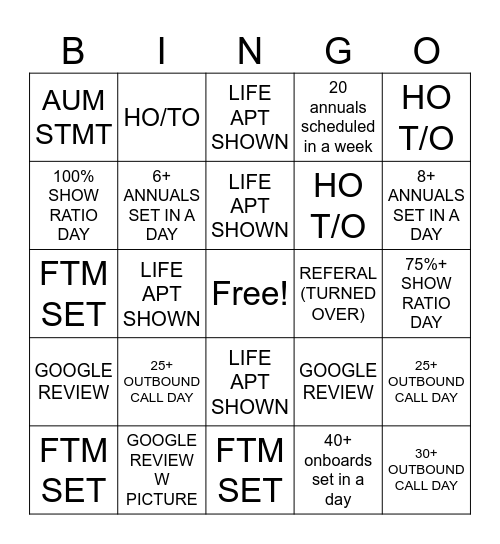 JULY BINGO - MIA Bingo Card