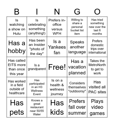 HRSS Bingo Card