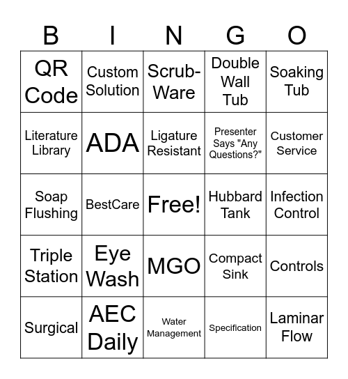 Whitehall Healthcare Huddle Bingo Card