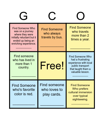 Find Someone Who... Bingo Card
