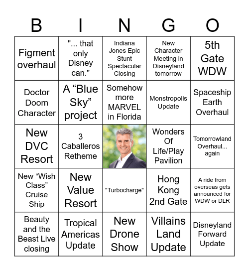 D23 2026 Disney Experiences Panel Bingo Card