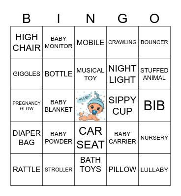 Emily's Baby Shower Bingo Card