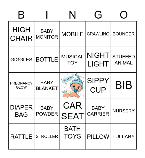 Emily's Baby Shower Bingo Card