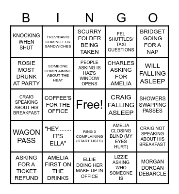 HICKSTEAD OFFICE BINGO Card