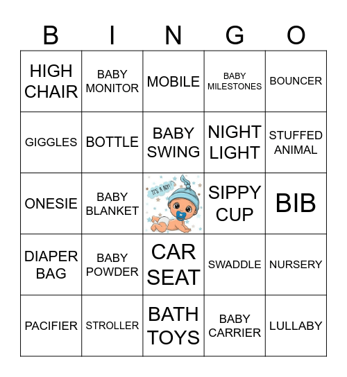 Emily's Baby Shower! Bingo Card