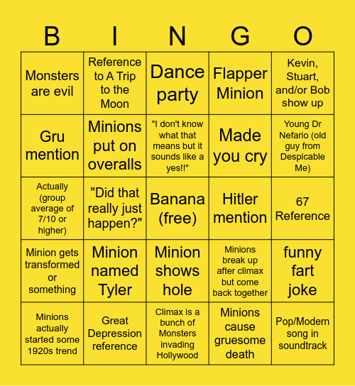 Buper Bello Bingo Card