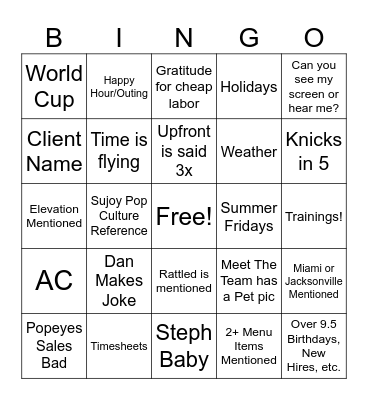 RBI All Hands Bingo Card