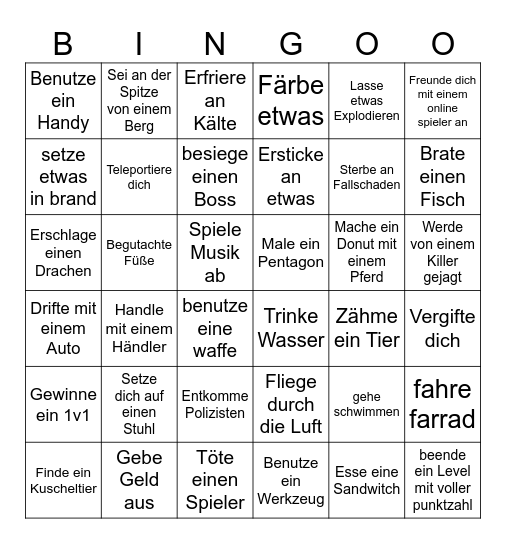 Big Game Olympiade Bingo Card