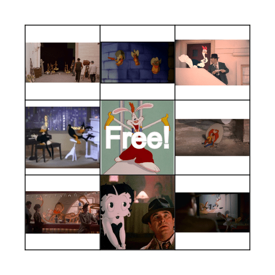 Who Framed Roger Rabbit Character Bingo Card