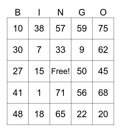 Bingo Card