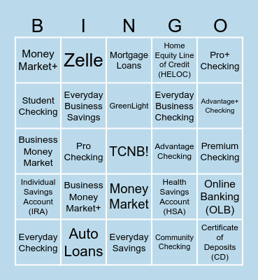 TCNB BINGO Card
