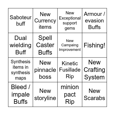 Curse of the Allflame Bingo Card