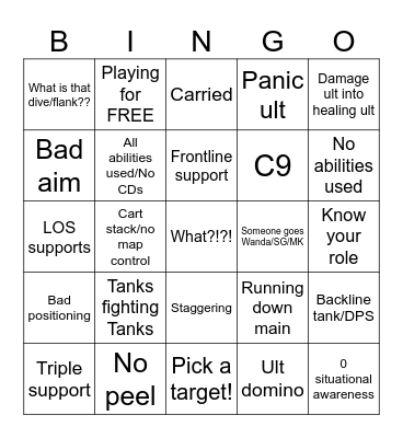 VOD Review Bingo Card