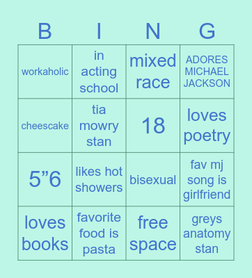 zy’s bingo Card