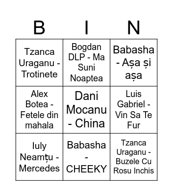 MANELE MENTOLATE Bingo Card