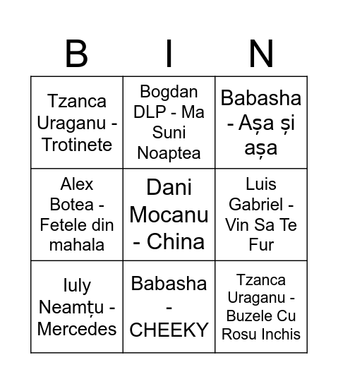 MANELE MENTOLATE Bingo Card
